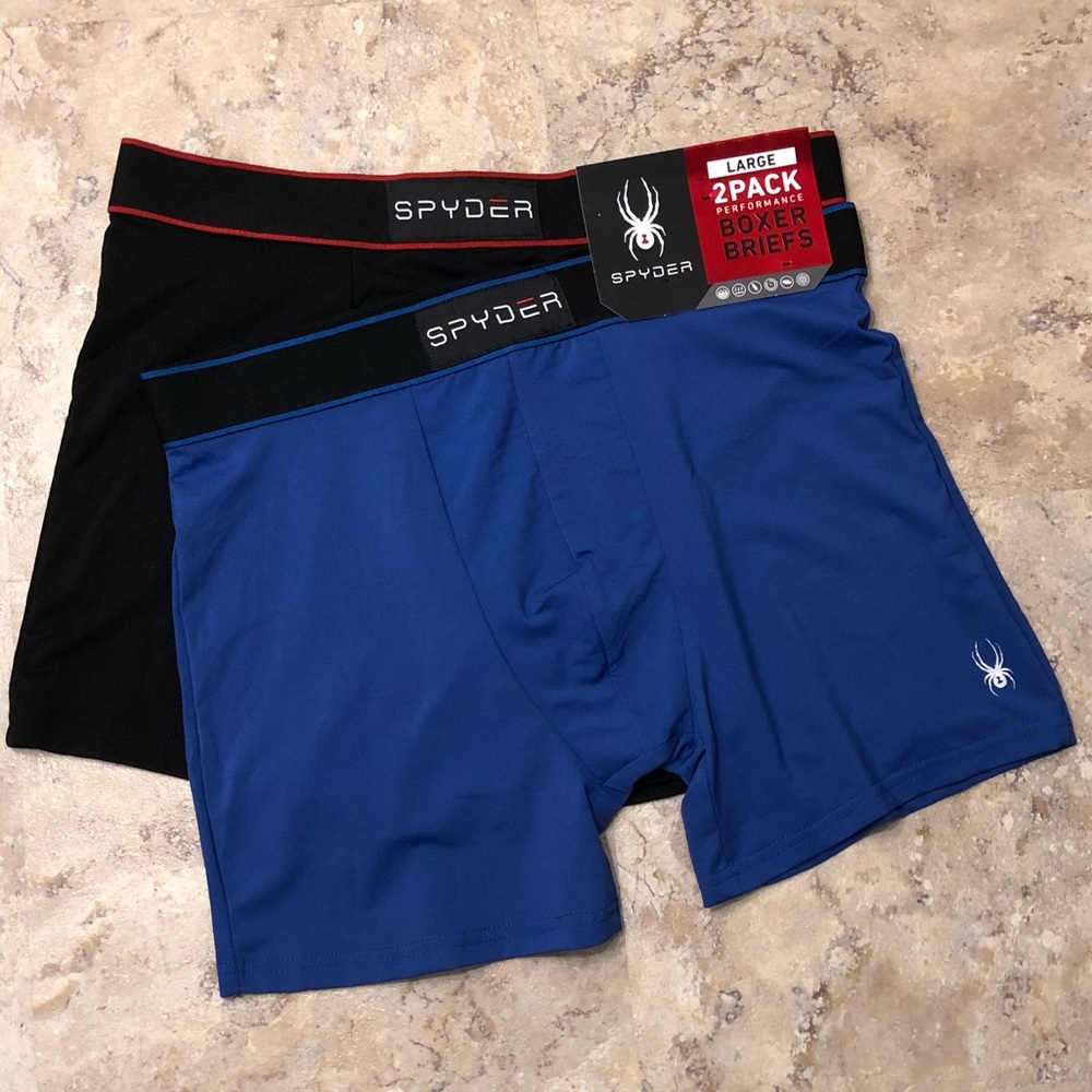 Spyder Performance Boxer Briefs 2 Pack Mens L New